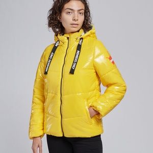 MEMBER'S ONLY WOMEN'S PUFFER NICKELODEON MASHUP PRINT LINING JACKET